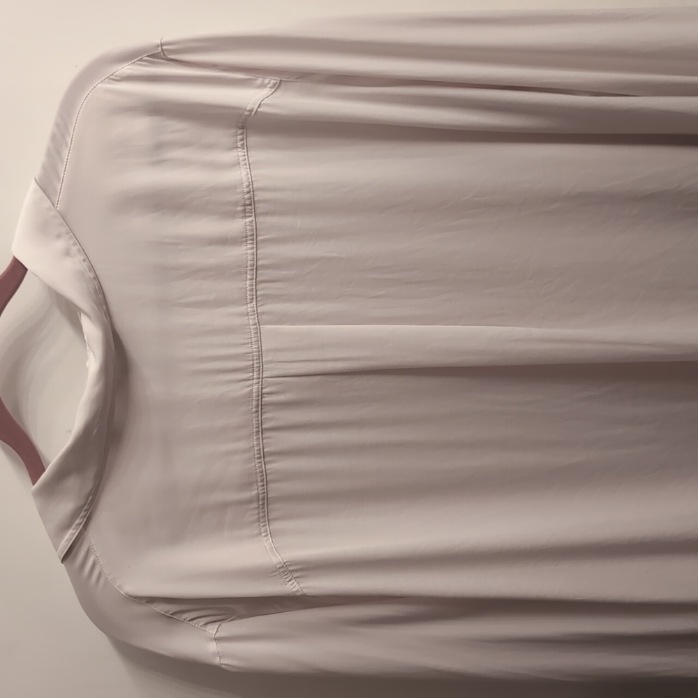 Vince Women's Plus Slim Fitted Silk Stretch Blouse White Long Sleeve 3XL - Picture 7 of 8